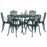Zestaw do jadalni w ogrodzie 7 pcs Zielony Aluminium