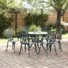 Zestaw do jadalni w ogrodzie 7 pcs Zielony Aluminium