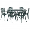 Zestaw do jadalni w ogrodzie 7 pcs Zielony Aluminium