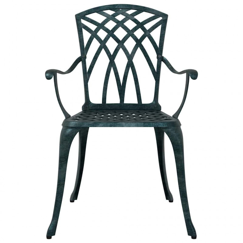 Zestaw do jadalni w ogrodzie 7 pcs Zielony Aluminium