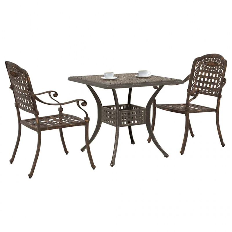 Zestaw stołów ogrodowych 3 pcs kolor bronzu Aluminium odlewane