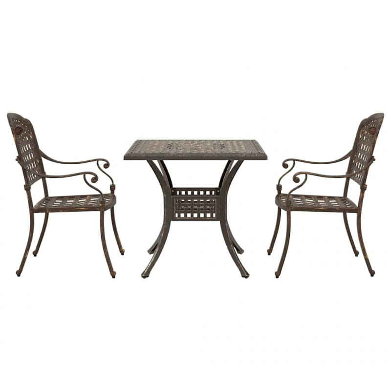Zestaw stołów ogrodowych 3 pcs kolor bronzu Aluminium odlewane