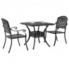 Zestaw stołów ogrodowych 3 pcs Czarny Aluminium odlewane
