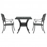 Zestaw stołów ogrodowych 3 pcs Czarny Aluminium odlewane