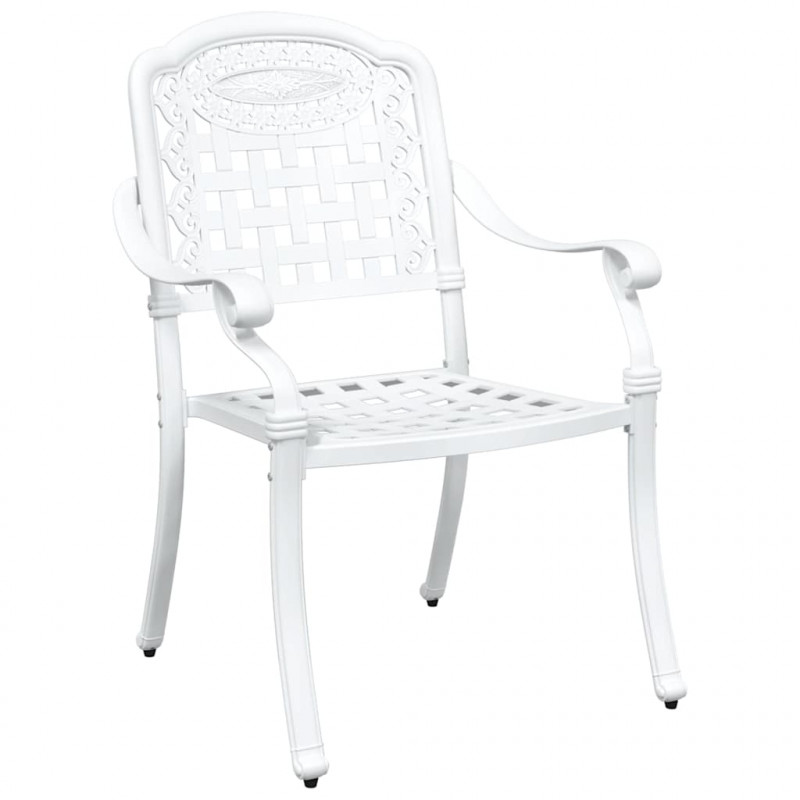 Zestaw stołów ogrodowych 3 pcs Biały Aluminium odlewane