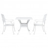 Zestaw stołów ogrodowych 3 pcs Biały Aluminium odlewane