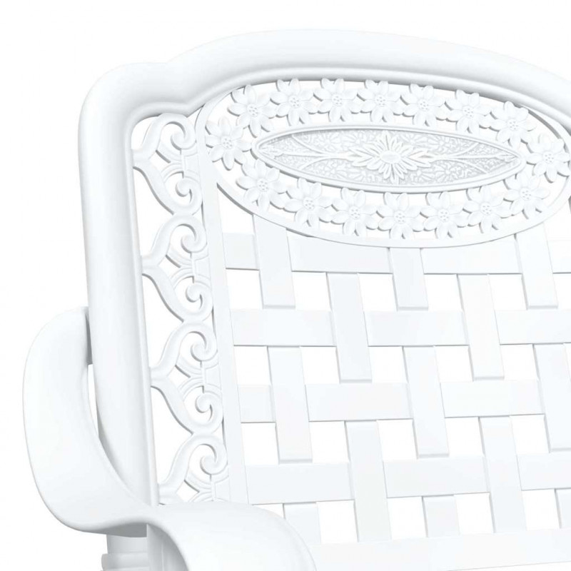 Zestaw stołów ogrodowych 3 pcs Biały Aluminium odlewane