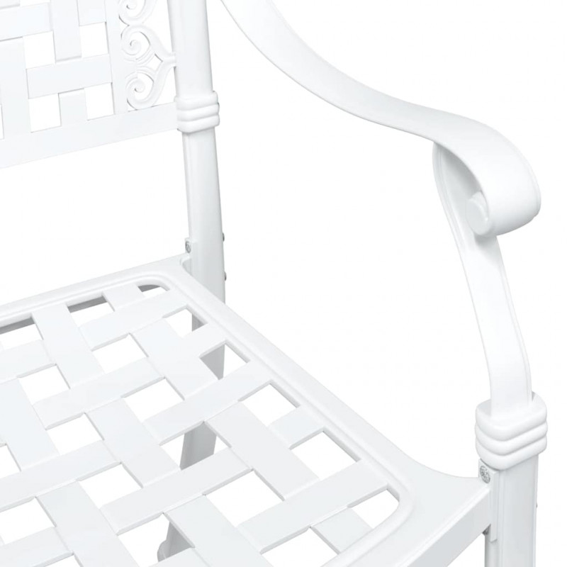 Zestaw stołów ogrodowych 3 pcs Biały Aluminium odlewane