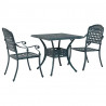 Zestaw stołów ogrodowych 3 pcs Zielony Aluminium odlewane