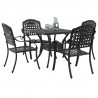 Zestaw stołów ogrodowych 5 pcs Czarny Aluminium odlewane