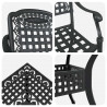 Zestaw stołów ogrodowych 5 pcs Czarny Aluminium odlewane