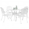 Zestaw stołów ogrodowych 5 pcs Biały Aluminium odlewane