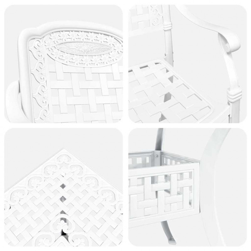 Zestaw stołów ogrodowych 5 pcs Biały Aluminium odlewane