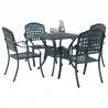 Zestaw stołów ogrodowych 5 pcs Zielony Aluminium odlewane