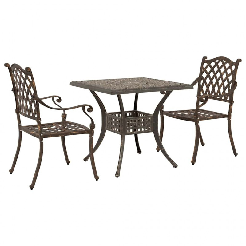 Zestaw stołów ogrodowych 3 pcs kolor bronzu Aluminium odlewane
