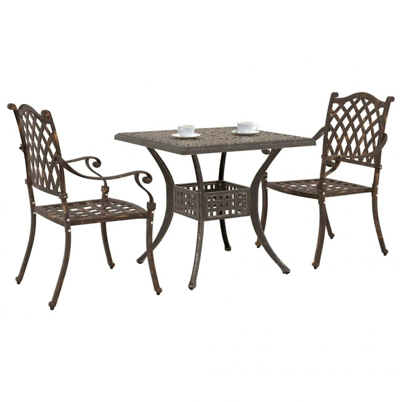 Zestaw stołów ogrodowych 3 pcs kolor bronzu Aluminium odlewane