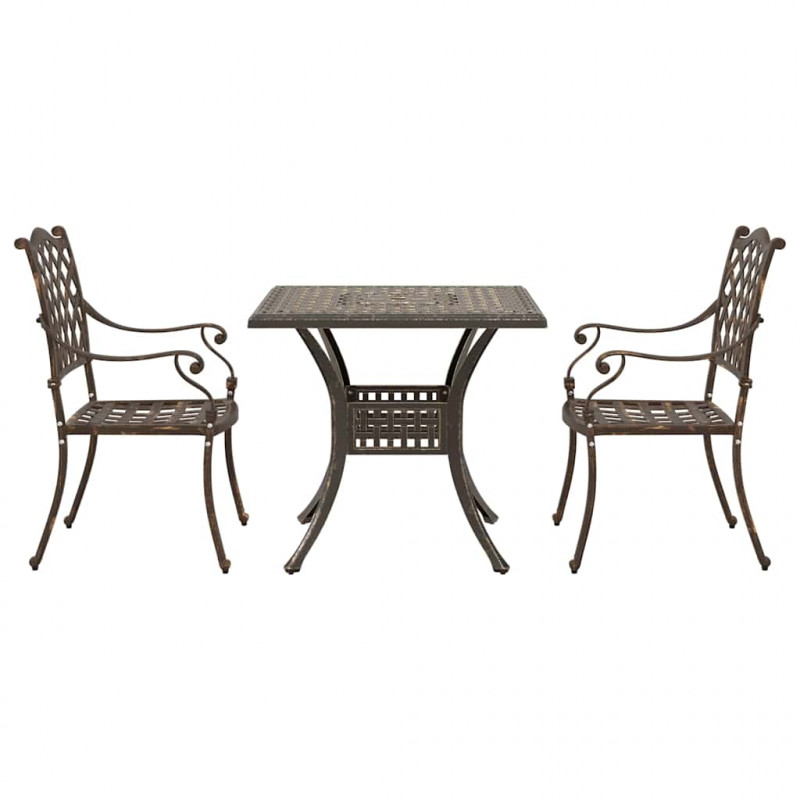 Zestaw stołów ogrodowych 3 pcs kolor bronzu Aluminium odlewane