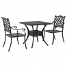 Zestaw stołów ogrodowych 3 pcs Czarny Aluminium odlewane