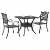 Zestaw stołów ogrodowych 3 pcs Czarny Aluminium odlewane