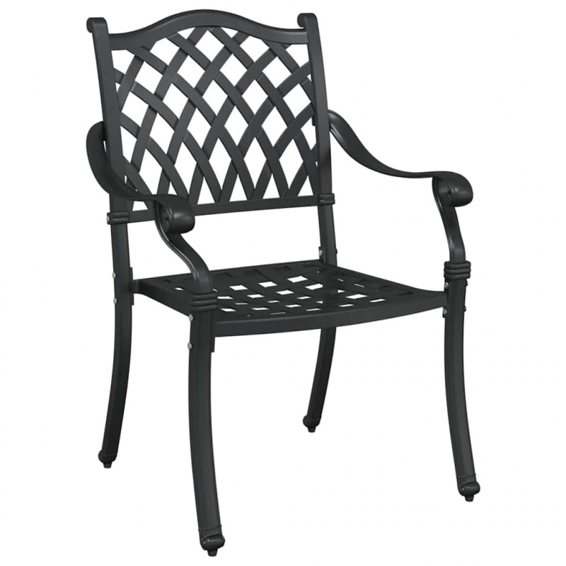 Zestaw stołów ogrodowych 3 pcs Czarny Aluminium odlewane