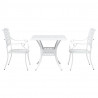 Zestaw stołów ogrodowych 3 pcs Biały Aluminium odlewane