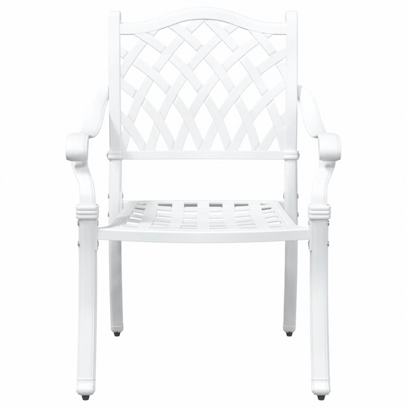 Zestaw stołów ogrodowych 3 pcs Biały Aluminium odlewane
