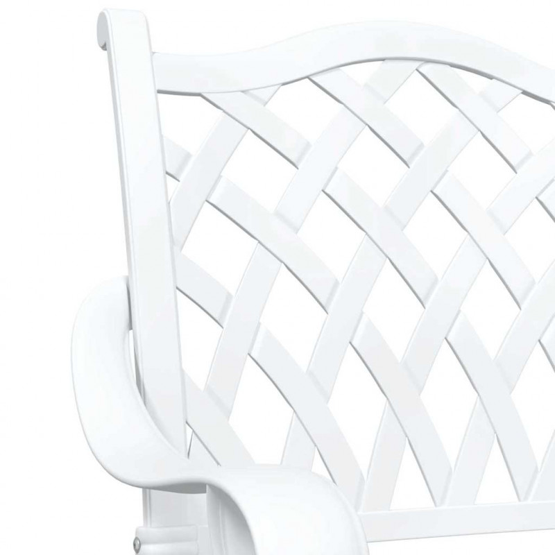 Zestaw stołów ogrodowych 3 pcs Biały Aluminium odlewane