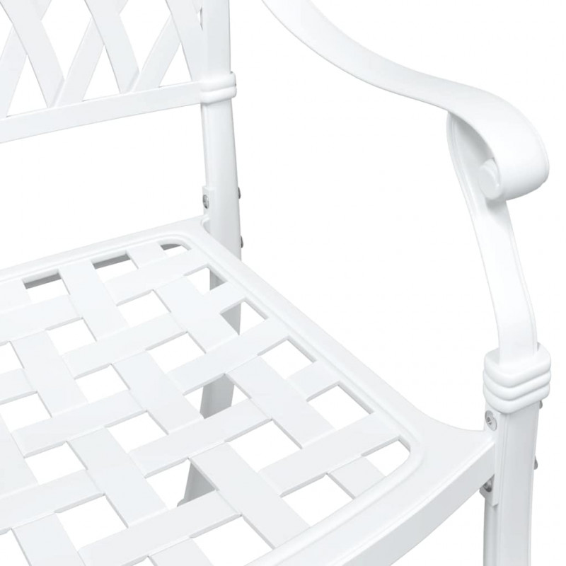 Zestaw stołów ogrodowych 3 pcs Biały Aluminium odlewane
