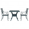 Zestaw stołów ogrodowych 3 pcs Zielony Aluminium odlewane