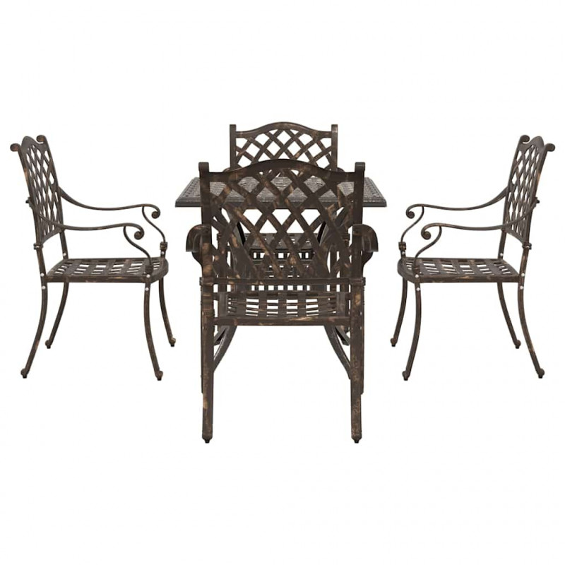 Zestaw stołów ogrodowych 5 pcs kolor bronzu Aluminium odlewane