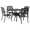 Zestaw stołów ogrodowych 5 pcs Czarny Aluminium odlewane