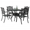 Zestaw stołów ogrodowych 5 pcs Czarny Aluminium odlewane
