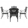 Zestaw stołów ogrodowych 5 pcs Czarny Aluminium odlewane
