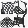 Zestaw stołów ogrodowych 5 pcs Czarny Aluminium odlewane