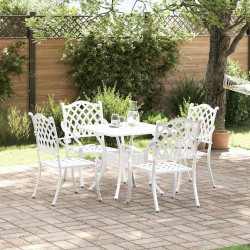 Zestaw stołów ogrodowych 5 pcs Biały Aluminium odlewane