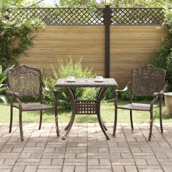 Zestaw stołów ogrodowych 3 pcs kolor bronzu Aluminium odlewane