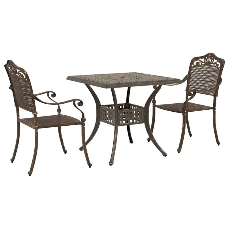 Zestaw stołów ogrodowych 3 pcs kolor bronzu Aluminium odlewane