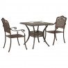 Zestaw stołów ogrodowych 3 pcs kolor bronzu Aluminium odlewane