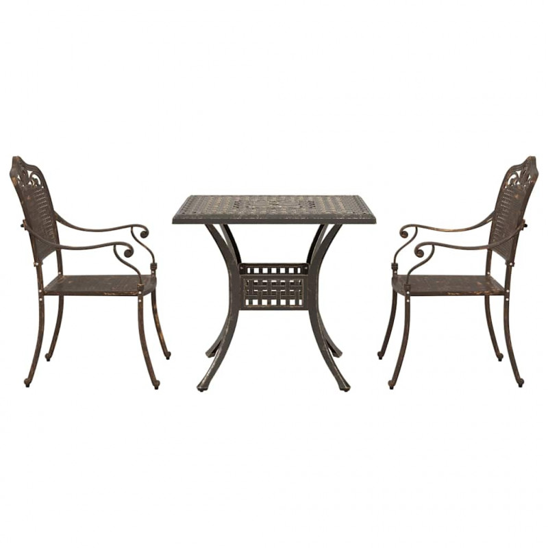 Zestaw stołów ogrodowych 3 pcs kolor bronzu Aluminium odlewane