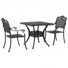 Zestaw stołów ogrodowych 3 pcs Czarny Aluminium odlewane