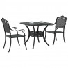 Zestaw stołów ogrodowych 3 pcs Czarny Aluminium odlewane
