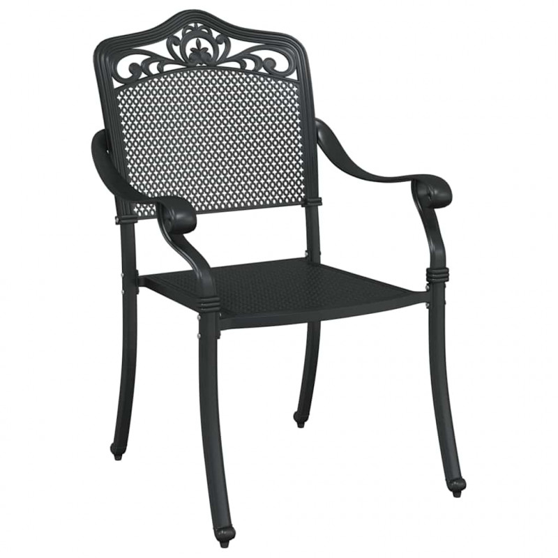 Zestaw stołów ogrodowych 3 pcs Czarny Aluminium odlewane