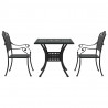 Zestaw stołów ogrodowych 3 pcs Czarny Aluminium odlewane