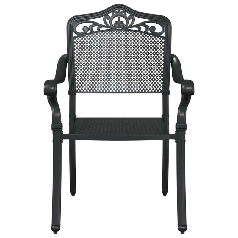 Zestaw stołów ogrodowych 3 pcs Czarny Aluminium odlewane