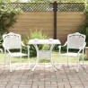 Zestaw stołów ogrodowych 3 pcs Biały Aluminium odlewane