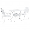Zestaw stołów ogrodowych 3 pcs Biały Aluminium odlewane