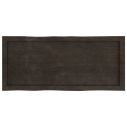 Blat, ciemnobrązowy 100x40x(2-4)cm drewno z naturalną krawędzią