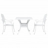 Zestaw stołów ogrodowych 3 pcs Biały Aluminium odlewane