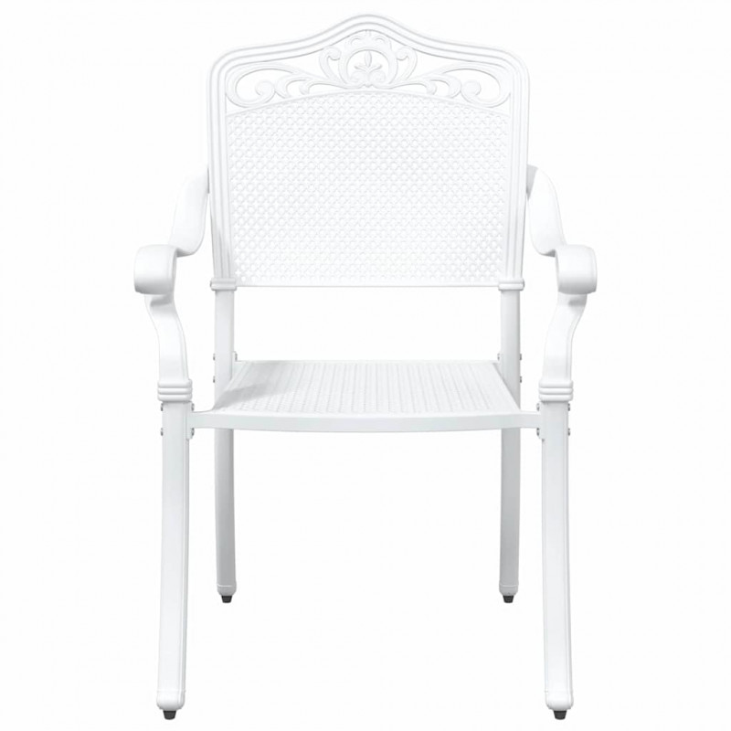 Zestaw stołów ogrodowych 3 pcs Biały Aluminium odlewane