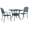 Zestaw stołów ogrodowych 3 pcs Zielony Aluminium odlewane